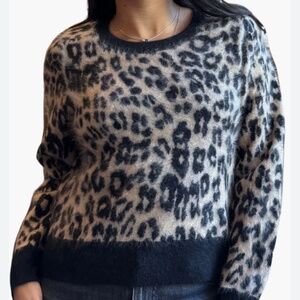 Soaked in luxury Olive pullover size Small S animal print sweater